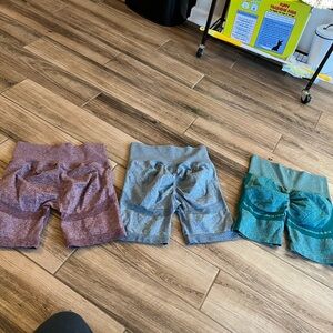 Set of 3 Booty cinch workout shorts. Biker shorts